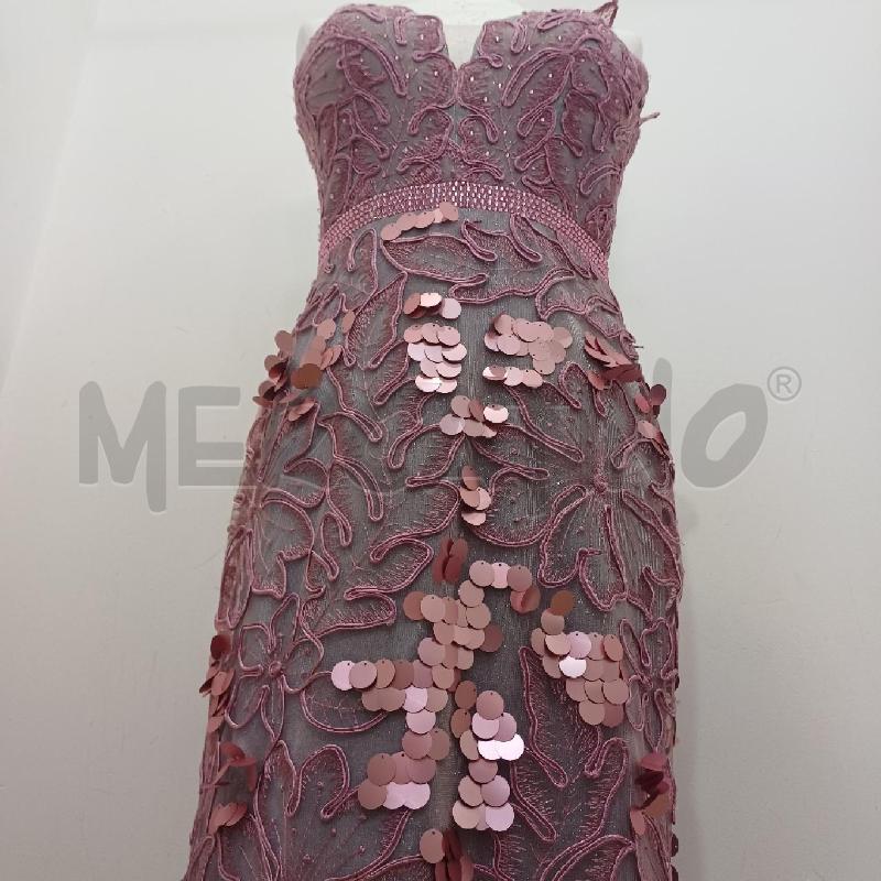 ABITO DONNA ELEGANTE MALVA PAILLETTES ALMA COUTURE | Mercatino dell'Usato Alcamo 3
