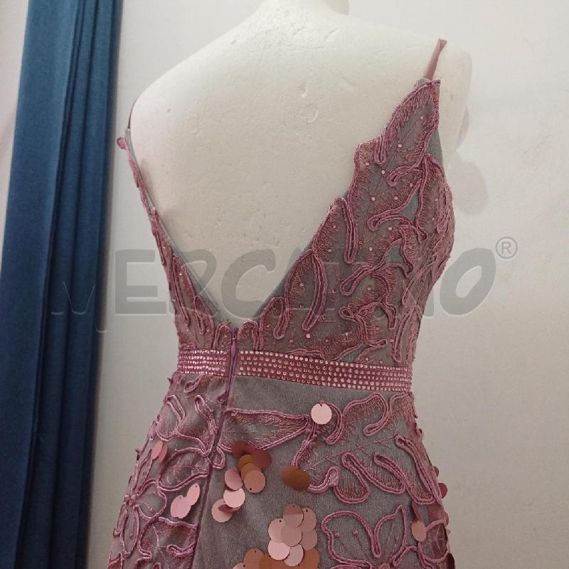 ABITO DONNA ELEGANTE MALVA PAILLETTES ALMA COUTURE | Mercatino dell'Usato Alcamo 4