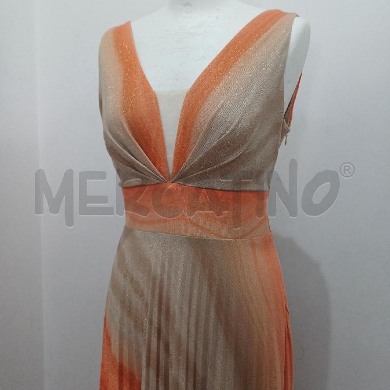 ABITO DONNA ELEGANTE PLISSE' EDAS ARANCIO PANNA | Mercatino dell'Usato Alcamo 2