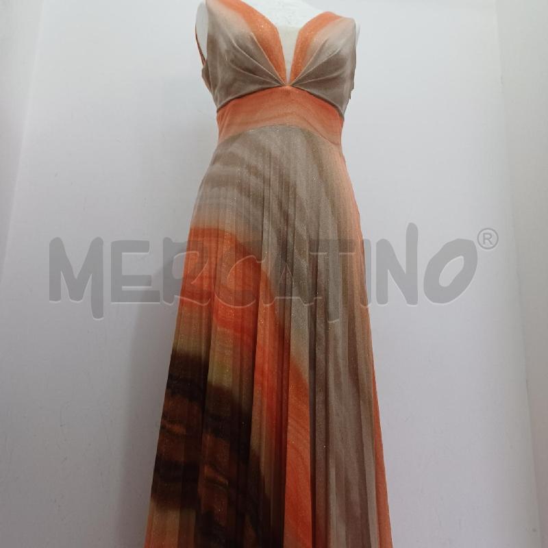 ABITO DONNA ELEGANTE PLISSE' EDAS ARANCIO PANNA | Mercatino dell'Usato Alcamo 3
