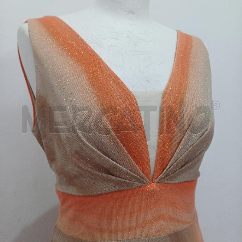 ABITO DONNA ELEGANTE PLISSE' EDAS ARANCIO PANNA | Mercatino dell'Usato Alcamo 4