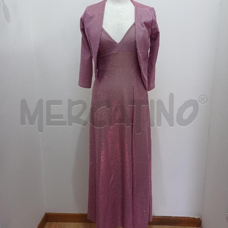 ABITO DONNA ELEGANTE ROSA LUREX LONGUETTE+GIACCHINO | Mercatino dell'Usato Alcamo 1