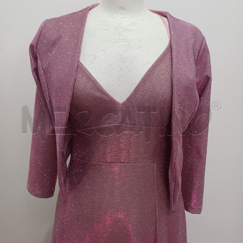 ABITO DONNA ELEGANTE ROSA LUREX LONGUETTE+GIACCHINO | Mercatino dell'Usato Alcamo 2