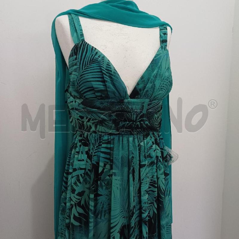 ABITO DONNA ELEGANTE VERDE FANTASIA NERO NUALY+STOLA | Mercatino dell'Usato Alcamo 2