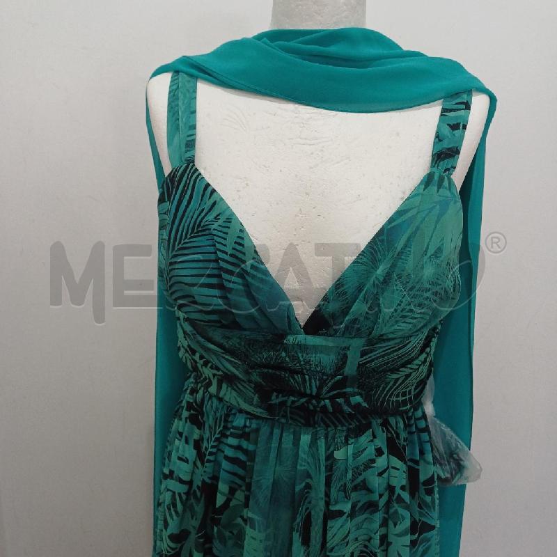 ABITO DONNA ELEGANTE VERDE FANTASIA NERO NUALY+STOLA | Mercatino dell'Usato Alcamo 3