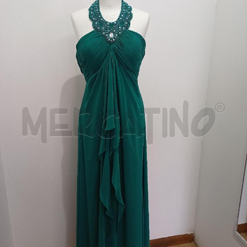 ABITO DONNA ELEGANTE VERDE SMERALDO SCOLLO AMERICANA PIETRE | Mercatino dell'Usato Alcamo 1