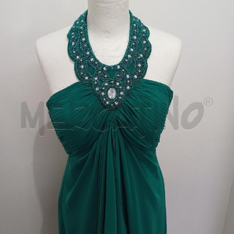 ABITO DONNA ELEGANTE VERDE SMERALDO SCOLLO AMERICANA PIETRE | Mercatino dell'Usato Alcamo 2