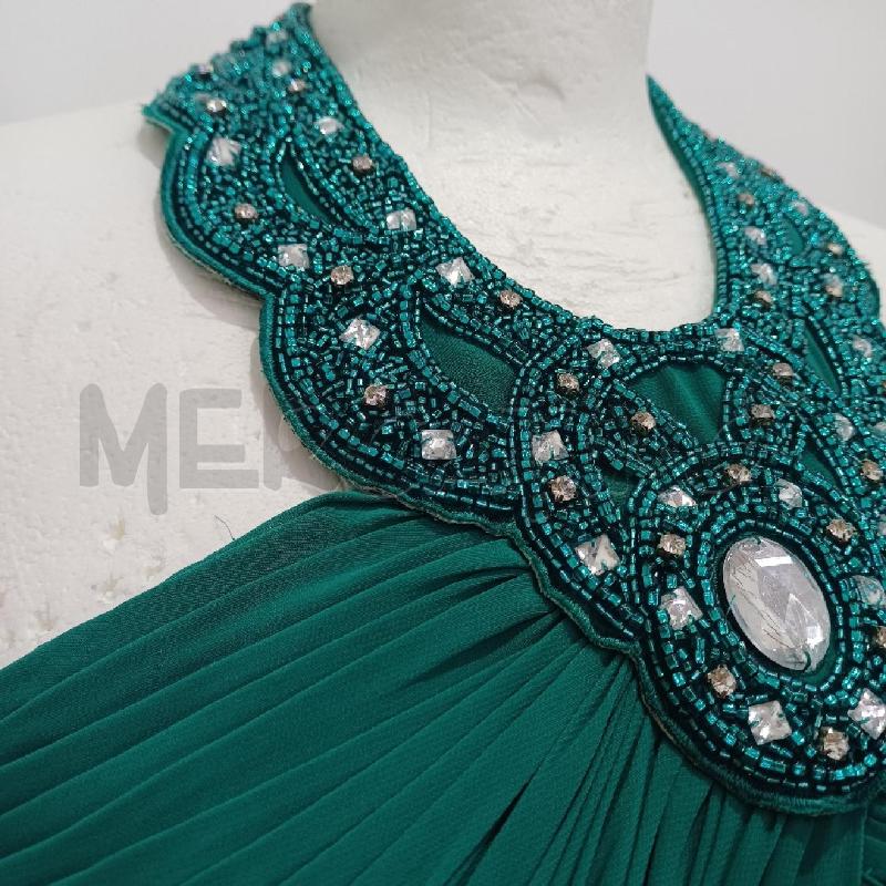 ABITO DONNA ELEGANTE VERDE SMERALDO SCOLLO AMERICANA PIETRE | Mercatino dell'Usato Alcamo 3