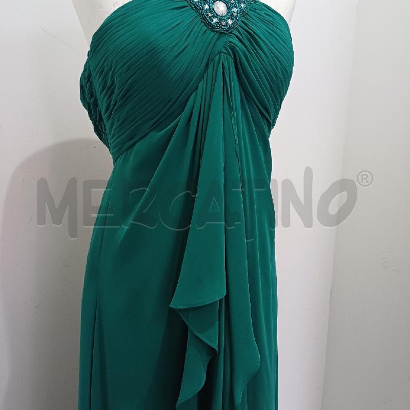 ABITO DONNA ELEGANTE VERDE SMERALDO SCOLLO AMERICANA PIETRE | Mercatino dell'Usato Alcamo 4
