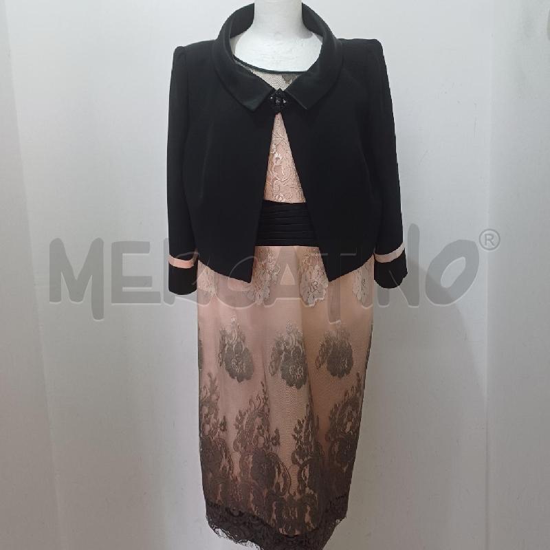 ABITO DONNA ELEGNATE TUBINO FONDO ROSA PIZZO+GIACCHINO NERO | Mercatino dell'Usato Alcamo 1