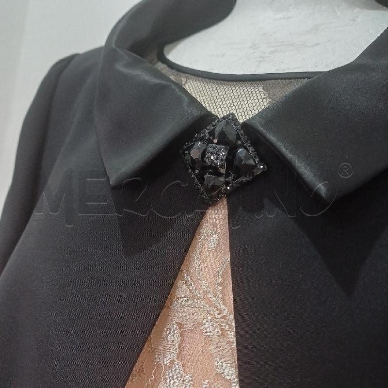 ABITO DONNA ELEGNATE TUBINO FONDO ROSA PIZZO+GIACCHINO NERO | Mercatino dell'Usato Alcamo 3
