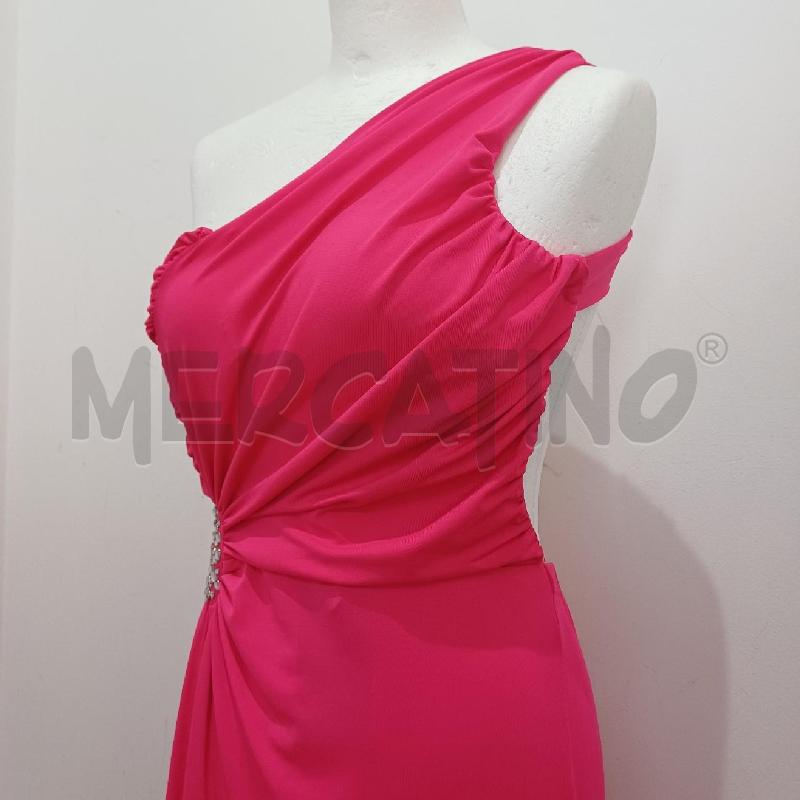 ABITO DONNA FUCSIA ELEGANTE RICCIO LATERALE PIETRE | Mercatino dell'Usato Alcamo 2