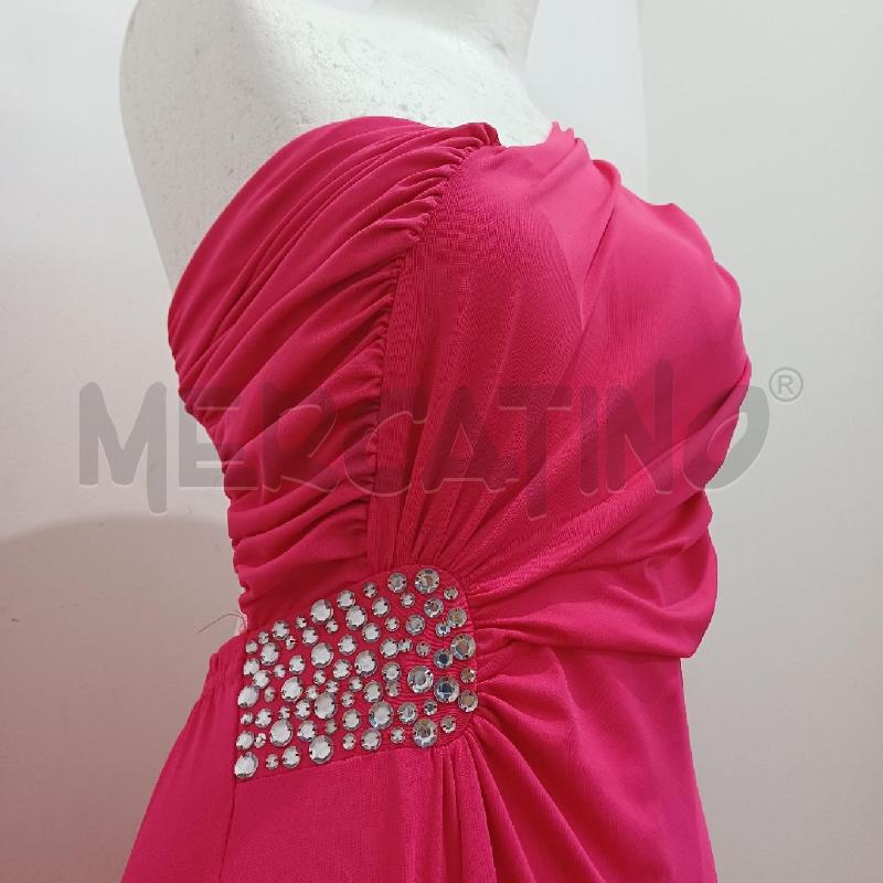 ABITO DONNA FUCSIA ELEGANTE RICCIO LATERALE PIETRE | Mercatino dell'Usato Alcamo 3