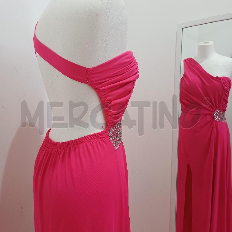 ABITO DONNA FUCSIA ELEGANTE RICCIO LATERALE PIETRE | Mercatino dell'Usato Alcamo 4