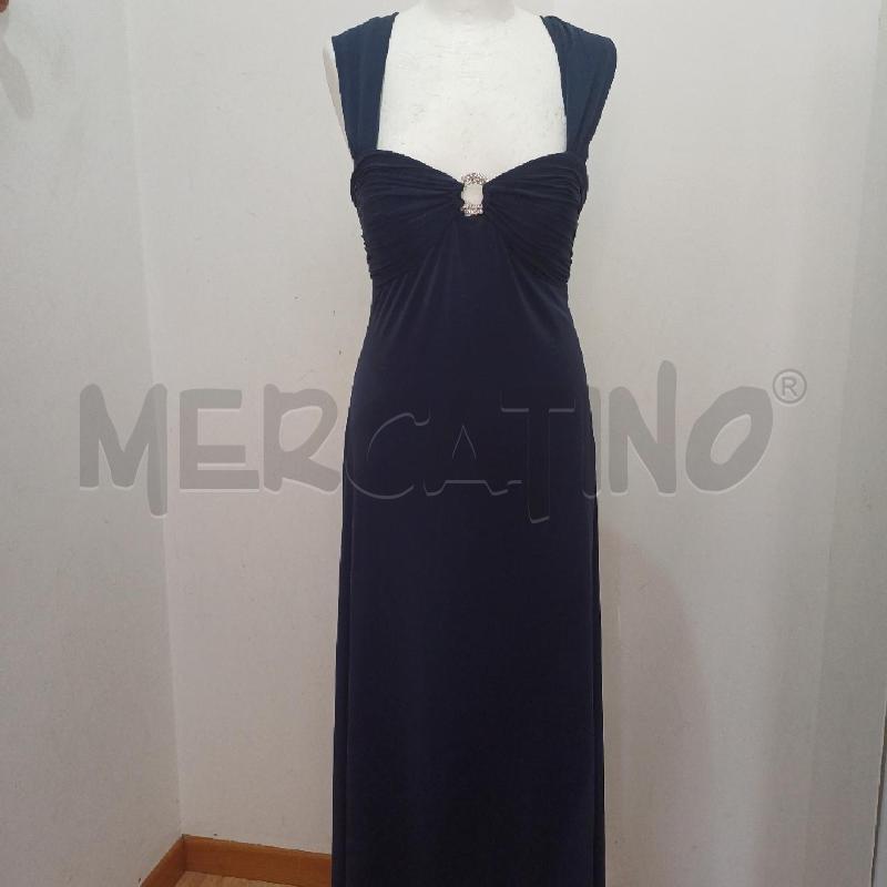 ABITO DONNA LUNGO BLU AD INCROCIO CON STRASS  | Mercatino dell'Usato Alcamo 1