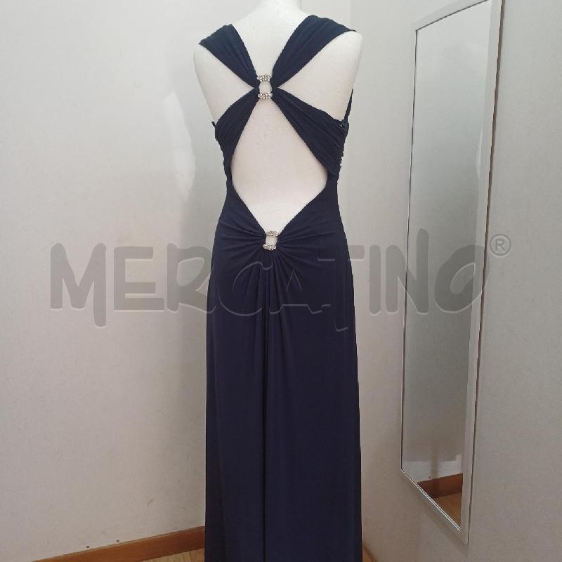 ABITO DONNA LUNGO BLU AD INCROCIO CON STRASS  | Mercatino dell'Usato Alcamo 4