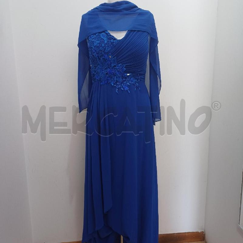 ABITO DONNA LUNGO ELEGANTE BLU ELETTRICO+STOLA | Mercatino dell'Usato Alcamo 1