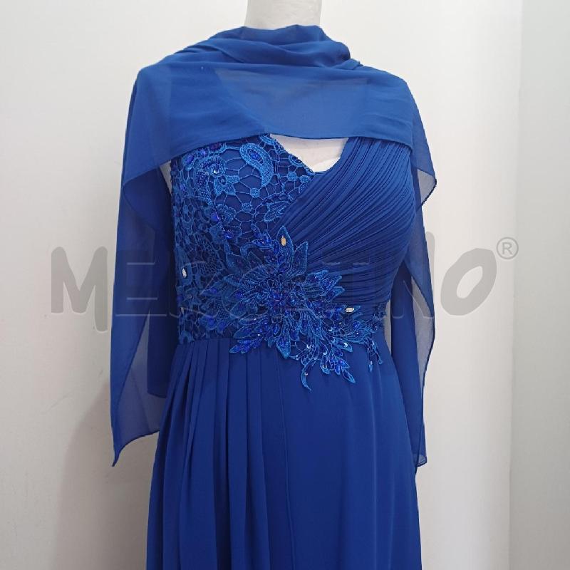 ABITO DONNA LUNGO ELEGANTE BLU ELETTRICO+STOLA | Mercatino dell'Usato Alcamo 2
