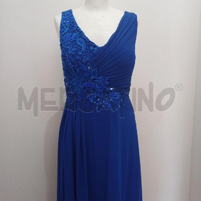 ABITO DONNA LUNGO ELEGANTE BLU ELETTRICO+STOLA | Mercatino dell'Usato Alcamo 3
