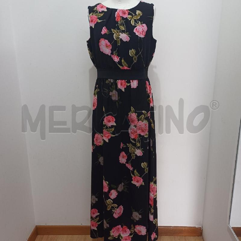 ABITO DONNA NERO ELEGANTE FIORI FUCSIA KAOS | Mercatino dell'Usato Alcamo 1