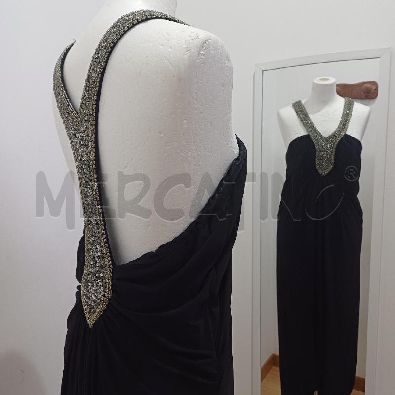 ABITO DONNA NERO ELEGANTE INCROCIO PERLINE E BORCHIETTE | Mercatino dell'Usato Alcamo 4