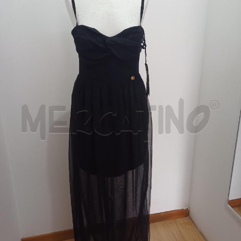 ABITO DONNA NERO TULLE MANGANO BRETELLINE | Mercatino dell'Usato Alcamo 1
