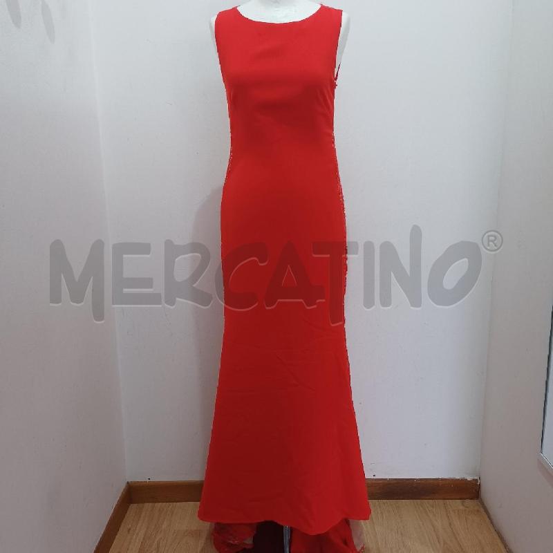 ABITO DONNA ROSSO ELEGANTE PIZZO DIETRO SIRENA | Mercatino dell'Usato Alcamo 1