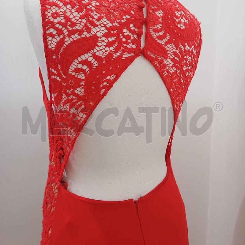 ABITO DONNA ROSSO ELEGANTE PIZZO DIETRO SIRENA | Mercatino dell'Usato Alcamo 3
