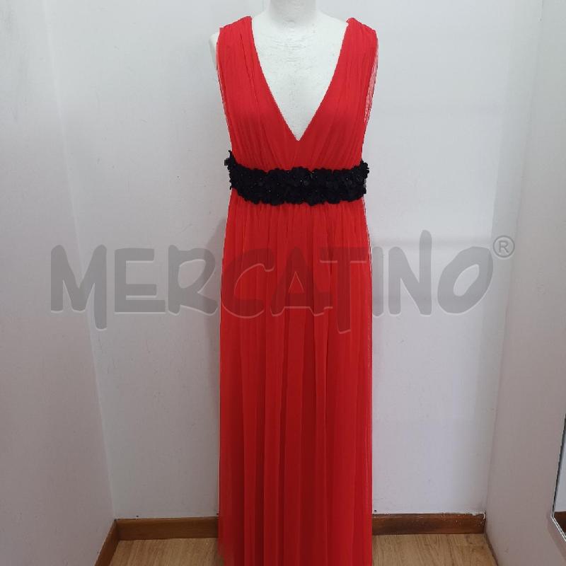 ABITO DONNA ROSSO TULLE FIORI NERI RELISH | Mercatino dell'Usato Alcamo 1