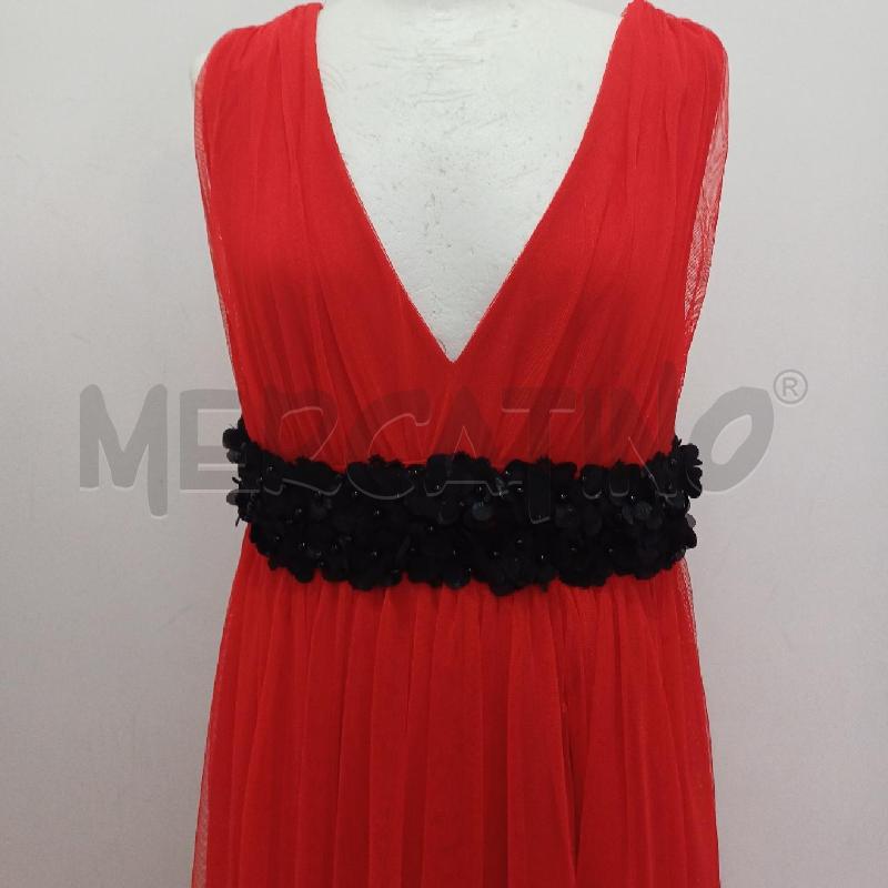 ABITO DONNA ROSSO TULLE FIORI NERI RELISH | Mercatino dell'Usato Alcamo 2