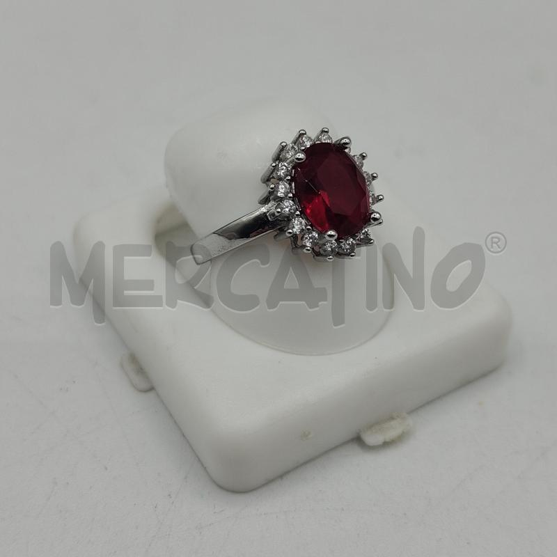 ANELLO DONNA PIETRA ROSSA ACCIAIO | Mercatino dell'Usato Alcamo 1