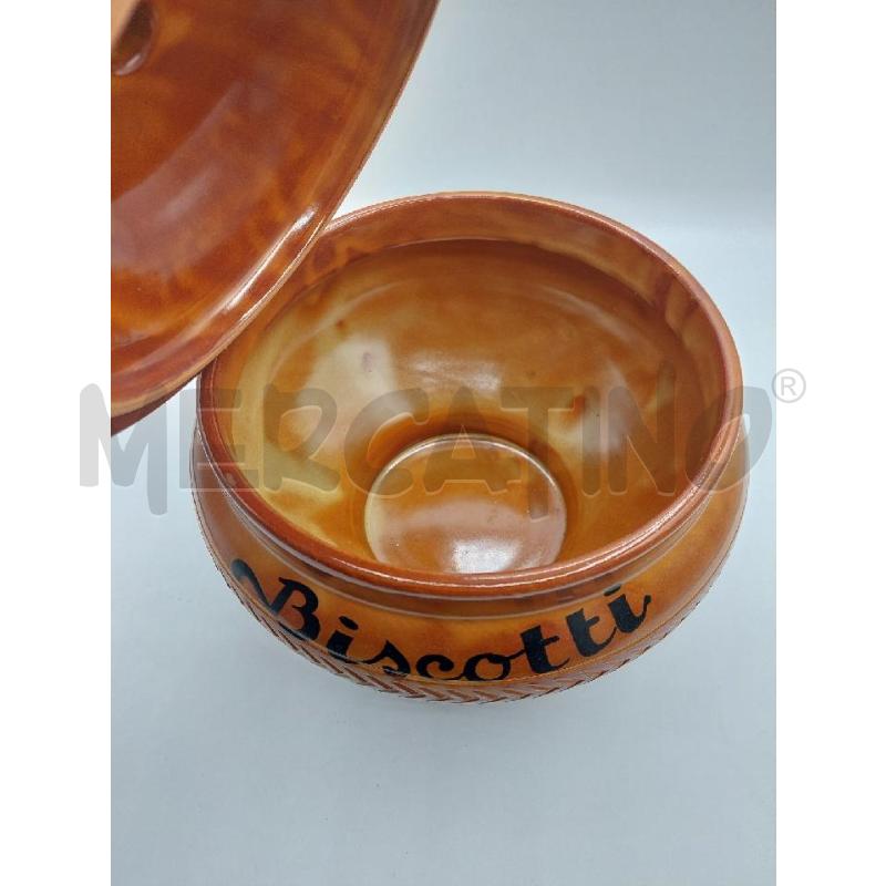 BISCOTTIERA CERAMICA MARRONE CON COPERCHIO | Mercatino dell'Usato Alcamo 2