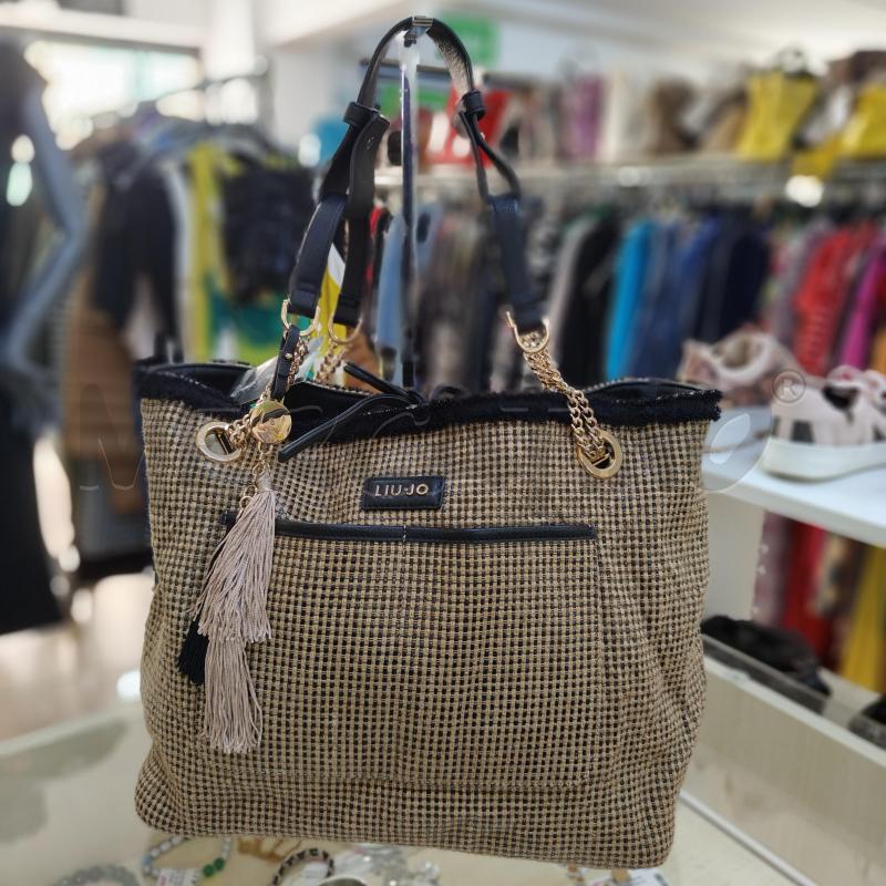 BORSA DONNA BEIGE MANICO NERO LIUJO | Mercatino dell'Usato Alcamo 1