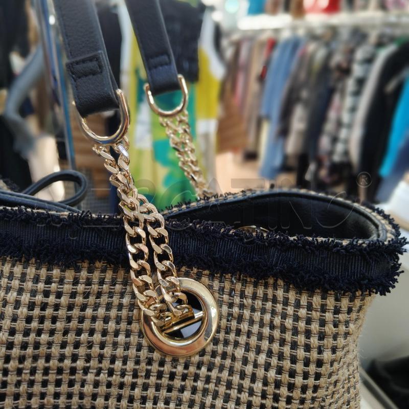 BORSA DONNA BEIGE MANICO NERO LIUJO | Mercatino dell'Usato Alcamo 4