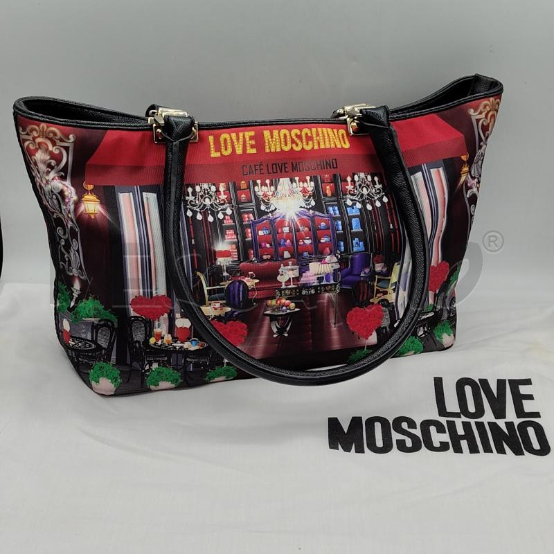 BORSA DONNA CAFÈ LOVE MOSCHINO FANTASIA ROSSA NERA | Mercatino dell'Usato Alcamo 1