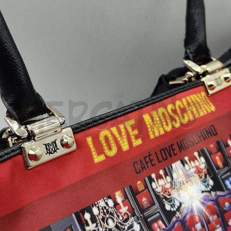 BORSA DONNA CAFÈ LOVE MOSCHINO FANTASIA ROSSA NERA | Mercatino dell'Usato Alcamo 2