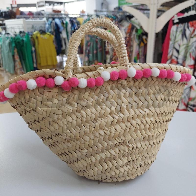 BORSA DONNA COFFA PALLINE ROSA BIANCO  | Mercatino dell'Usato Alcamo 3