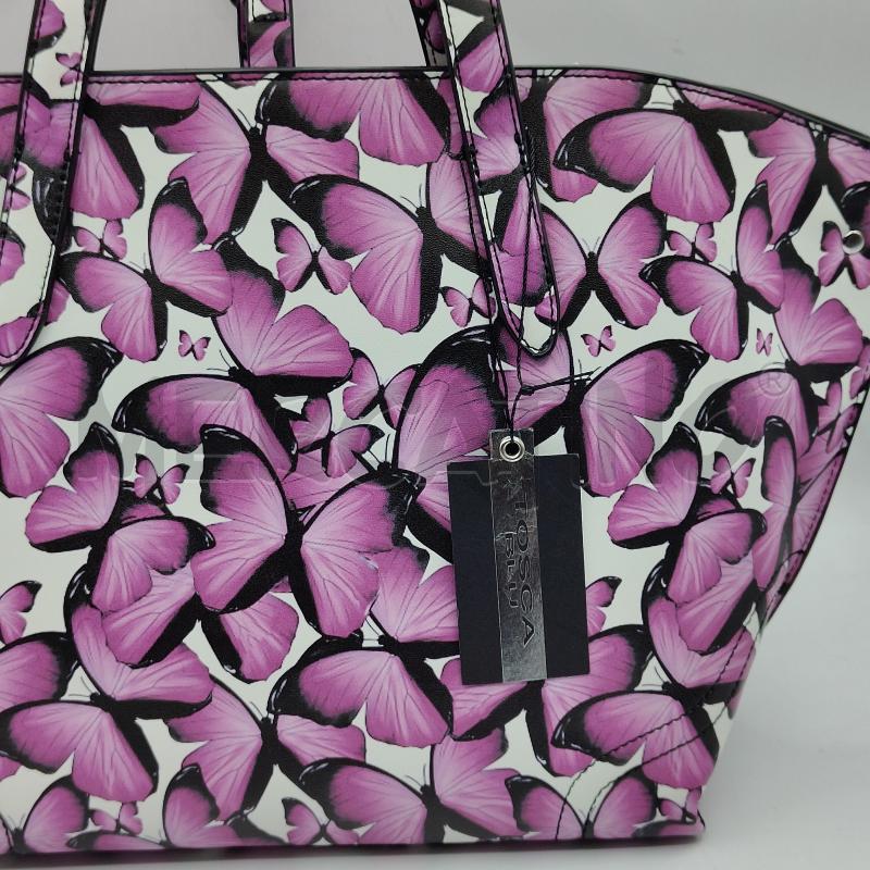 BORSA DONNA CON TRACOLLA TOSCA BLU FANTASIA FARFALLE VIOLA | Mercatino dell'Usato Alcamo 2