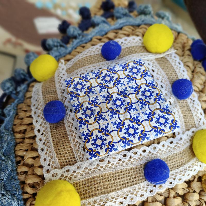 BORSA DONNA IUTA TERRANOVA-CREAZIONE ARTIGIANALE GIALLO BLU | Mercatino dell'Usato Alcamo 4