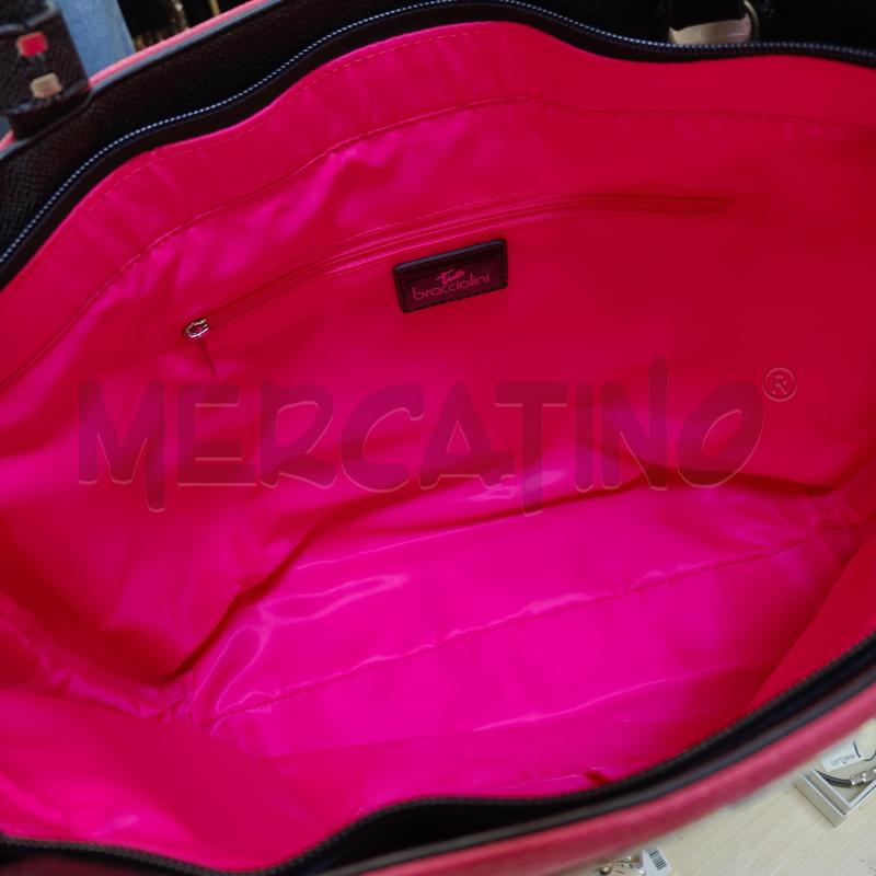 BORSA DONNA SHOPPER BRACCIALINI NERA FUCSIA GIALLA | Mercatino dell'Usato Alcamo 3