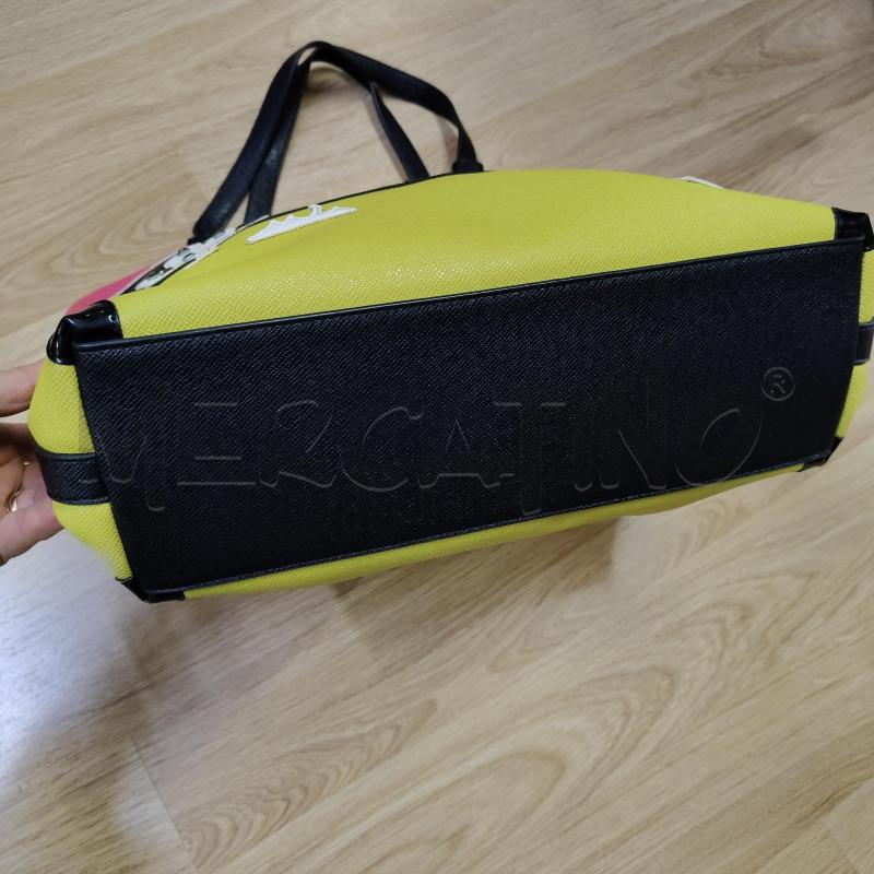 BORSA DONNA SHOPPER BRACCIALINI NERA FUCSIA GIALLA | Mercatino dell'Usato Alcamo 4