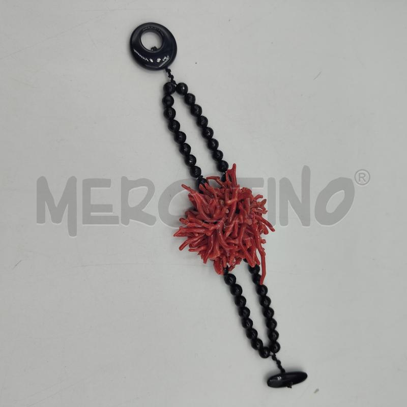 BRACCIALE PIETRE NERE E CORALLO  | Mercatino dell'Usato Alcamo 1
