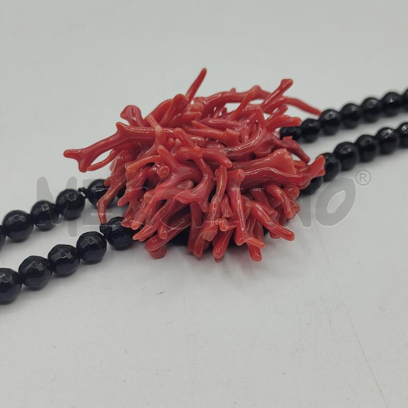 BRACCIALE PIETRE NERE E CORALLO  | Mercatino dell'Usato Alcamo 2