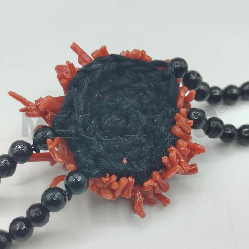 BRACCIALE PIETRE NERE E CORALLO  | Mercatino dell'Usato Alcamo 3