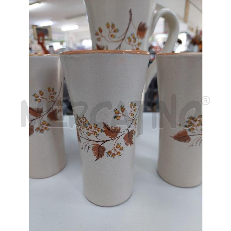 BROCCA CERAMICA CON SPIGHE + 6 BICCHIERI ALTI | Mercatino dell'Usato Alcamo 2