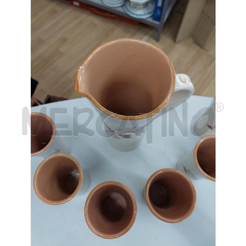 BROCCA CERAMICA CON SPIGHE + 6 BICCHIERI ALTI | Mercatino dell'Usato Alcamo 3