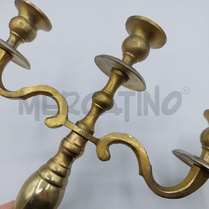 CANDELABRO METALLO 3 CANDELE DORATO | Mercatino dell'Usato Alcamo 2