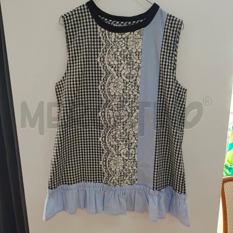 CANOTTA DONNA RIGHE AZZURRE PIZZO NEO MY TWINSET | Mercatino dell'Usato Alcamo 1