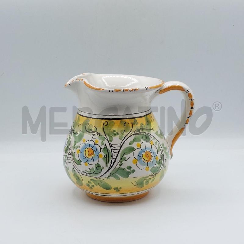 CARAFFA CALTAGIRONE FIORI AZZURRI SFONDO GIALLO VERDE | Mercatino dell'Usato Alcamo 1