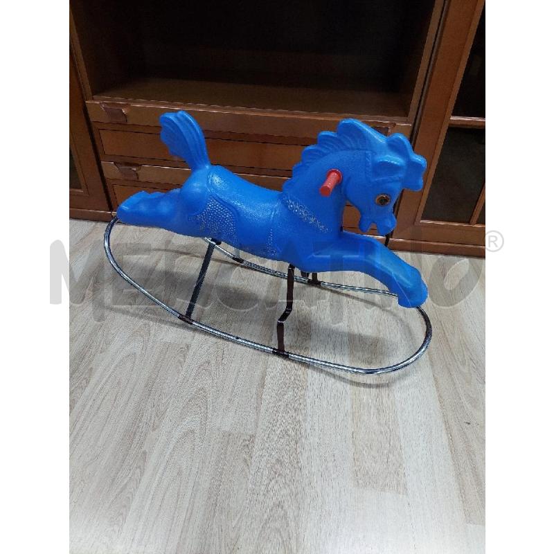 CAVALLINO DONDOLO VINTAGE BLU PLASTICA E METALLO | Mercatino dell'Usato Alcamo 1